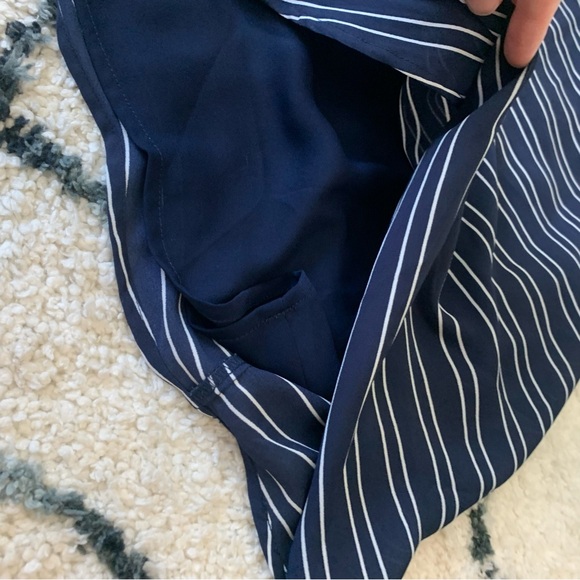 ✨5 FOR $25✨ Maurices navy blue stripe cross back tank top - Picture 3 of 8